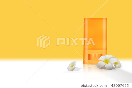 Summer sun blocks and cosmetic objects Summer sun blocks and cosmetic objects 42007635