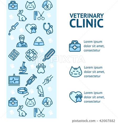 Veterinary Clinic Signs Banner Vecrtical Vector Stock