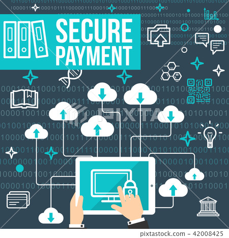 Vector poster of secure online payment Vector poster of secure online payment 42008425