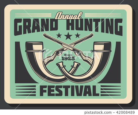 Vector retro poster for hunting festival 42008489