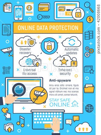 Vector poster of internet online data protection 42008668