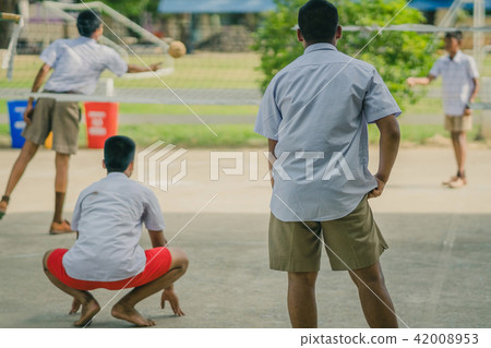 Happiness Students play sepak takraw 42008953