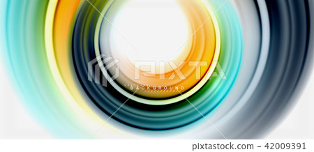 Rainbow fluid color line abstract background - swirl and circles, twisted liquid colours design Rainbow fluid color line abstract background - swirl and circles, twisted liquid colours design 42009391