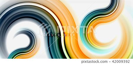 Rainbow fluid color line abstract background - swirl and circles, twisted liquid colours design Rainbow fluid color line abstract background - swirl and circles, twisted liquid colours design 42009392