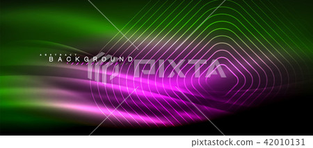 Neon glowing lines, magic energy space light concept, abstract background wallpaper design 42010131