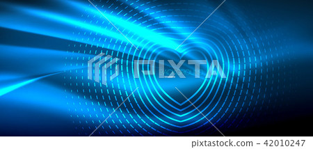 Neon glowing wave, magic energy and light motion background. Wallpaper template, hi-tech future Neon glowing wave, magic energy and light motion background. Wallpaper template, hi-tech future 42010247