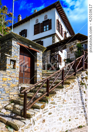 Street view at Makrinitsa village of Pelion, Greece Street view at Makrinitsa village of Pelion, Greece 42010617