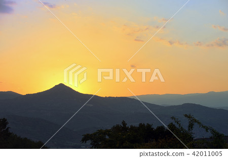 Nice sunset over mountains 42011005