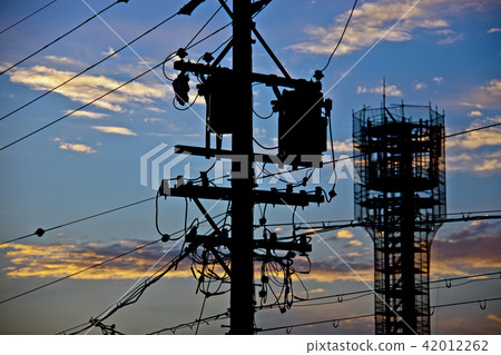 Sunset sky and telephone pole 2 42012262