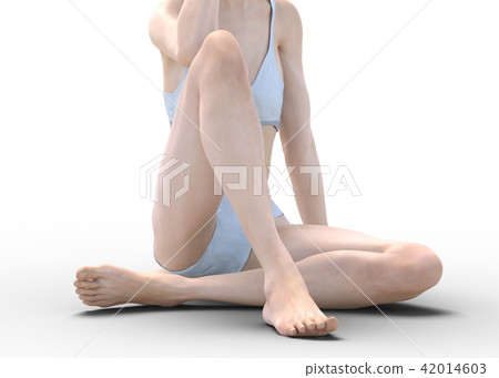 女性皮膚護理圖像腿腿perming3DCG插圖素材 42014603