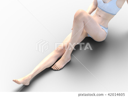 Female skin care image Leg legs perming3DCG Illustration material 42014605