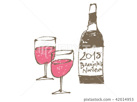 Beaujolais Nouveau Wine Watercolor Painting Stock Illustration Beaujolais Nouveau Wine Watercolor Painting Stock Illustration
