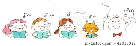 孩子和貓唱歌 42015012