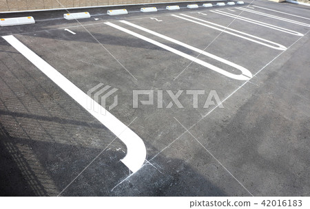 Parking lot parking lot just pulled line to asphalt 42016183