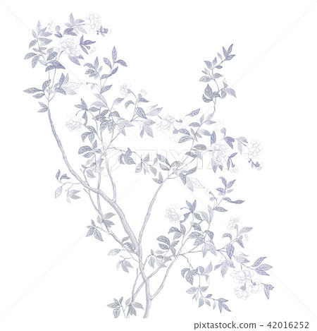 手繪樹枝和鮮花 42016252