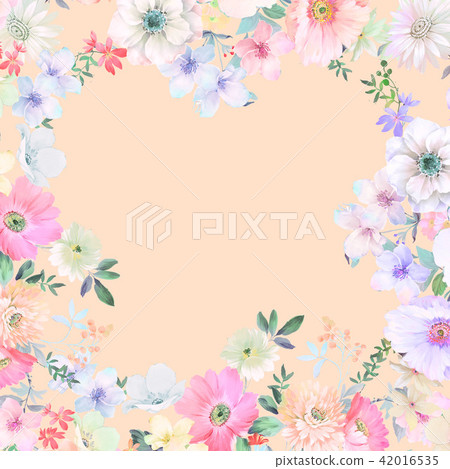 Watercolor big flower rose 42016535