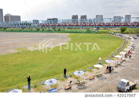 Tamagawa Rokugo bridge green area 42017007