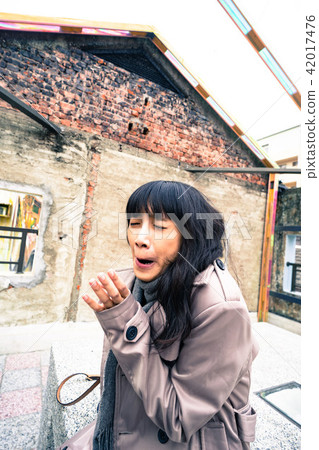亞洲台灣台南藍晒圖女性女人女生人像肖像 42017476
