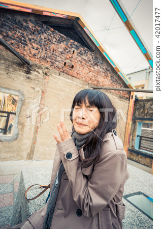 亞洲台灣台南藍晒圖女性女人女生人像肖像 42017477