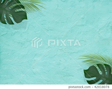 背景 - 夏天 - 熱帶 - 植物 - 藍色 背景 - 夏天 - 熱帶 - 植物 - 藍色 42018078