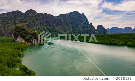 aerial view landscape of  Mountain in Thailand 42018121