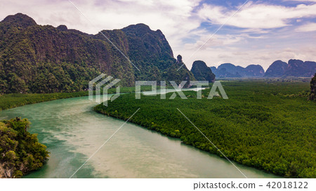 aerial view landscape of  Mountain in Thailand 42018122