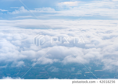 Big Blue sky and Cloud and city under cloud 42018256