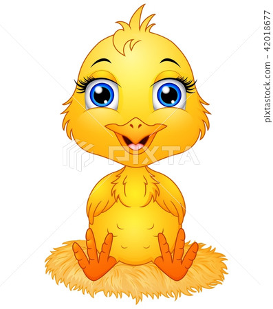 Vector illustration of  Cute cartoon baby chicken  42018677