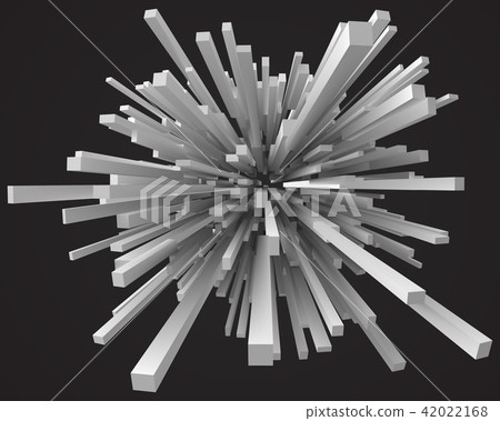 white square rods from center. 3d style vector illustration white square rods from center. 3d style vector illustration 42022168