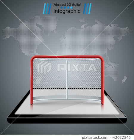 Smartphone, hockey game, hockey gates icons 42022845