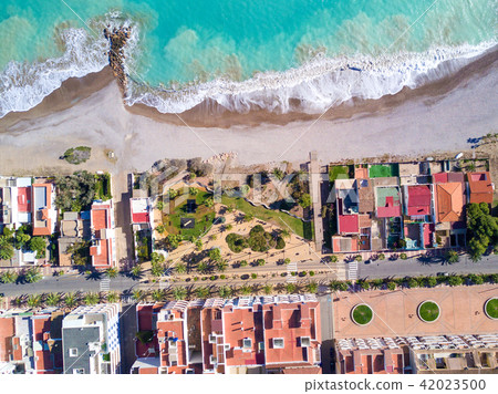 Aerial view of mediterranean beach Aerial view of mediterranean beach 42023500