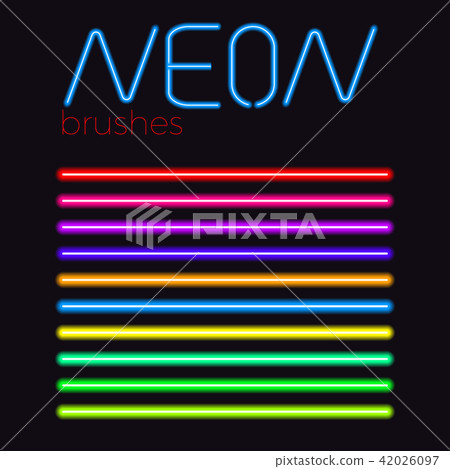 neon vector brush set neon vector brush set 42026097