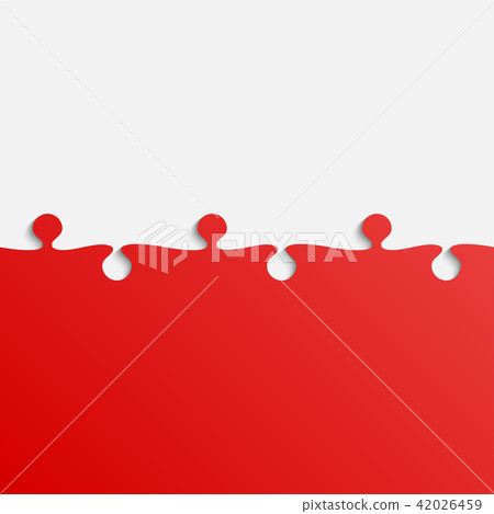 Grey and Red Piece Puzzle. Jigsaw Grey and Red Piece Puzzle. Jigsaw 42026459