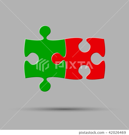 Two Pieces Puzzle Infographic. 2 Steps Diagram. Two Pieces Puzzle Infographic. 2 Steps Diagram. 42026469