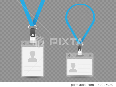 badge empty template and lanyard 42026920