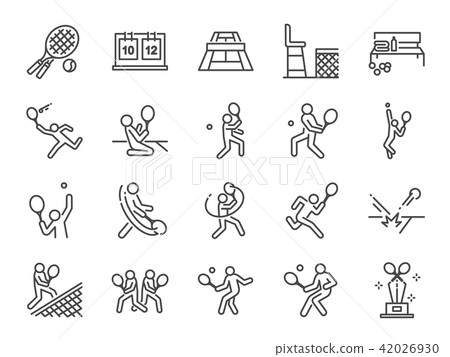 Tennis icon set. 42026930