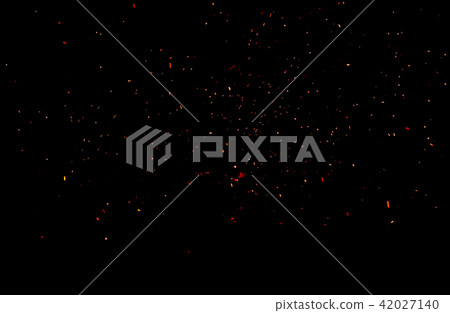fire flames with sparks on black background fire flames with sparks on black background 42027140