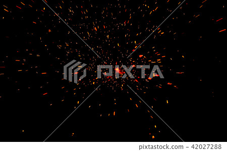 fire flames with sparks on black background 42027288