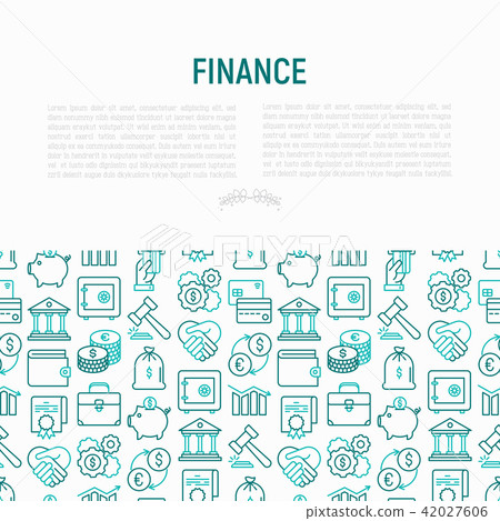 Finance concept with thin line icons - Stock Illustration [42027606 ...