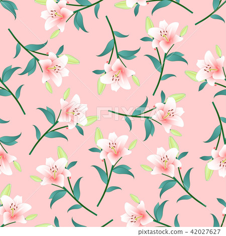 Pink Lily on Pink Background 42027627