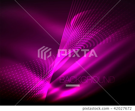 Smooth light effect, straight lines on glowing shiny neon dark background. Energy technology idea Smooth light effect, straight lines on glowing shiny neon dark background. Energy technology idea 42027672