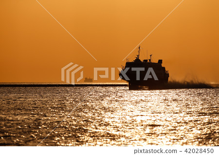 Silhouette in sunset Silhouette in sunset 42028450