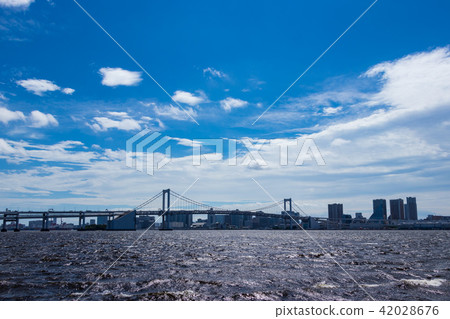 (Tokyo - Cityscape) Landscape on Rainbow Bridge Seen from Seaside Park 7 (Tokyo - Cityscape) Landscape on Rainbow Bridge Seen from Seaside Park 7 42028676
