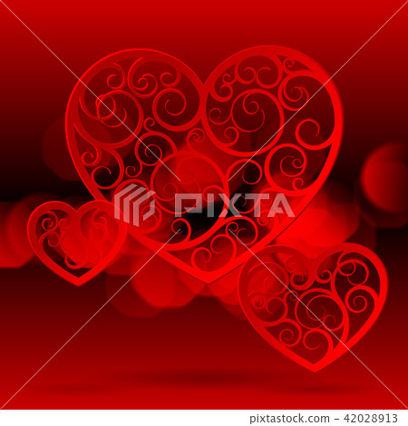 Red paper hearts Red paper hearts 42028913