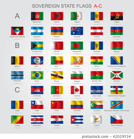 Set of sovereign state flags A-C 42029534