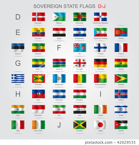 Set of sovereign state flags D-J 42029535