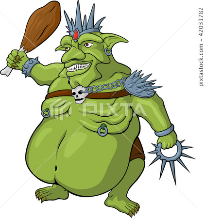Vector cartoon king of goblins on white background 42031782