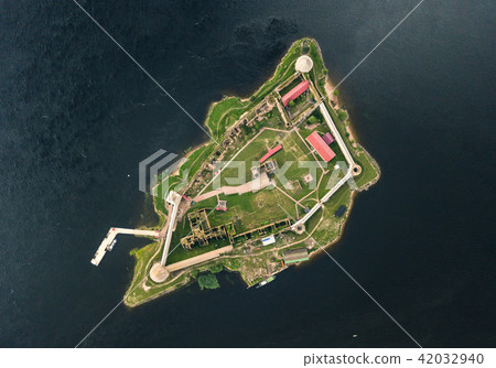 Aerial view on fortress Oreshek 42032940