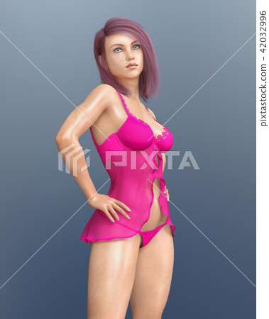 Beautiful woman in pink lingerie 42032996