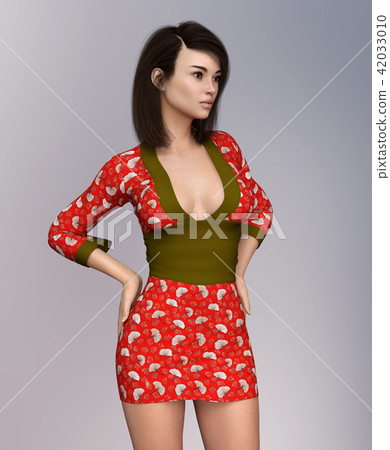 Lovely young woman in kimono 42033010